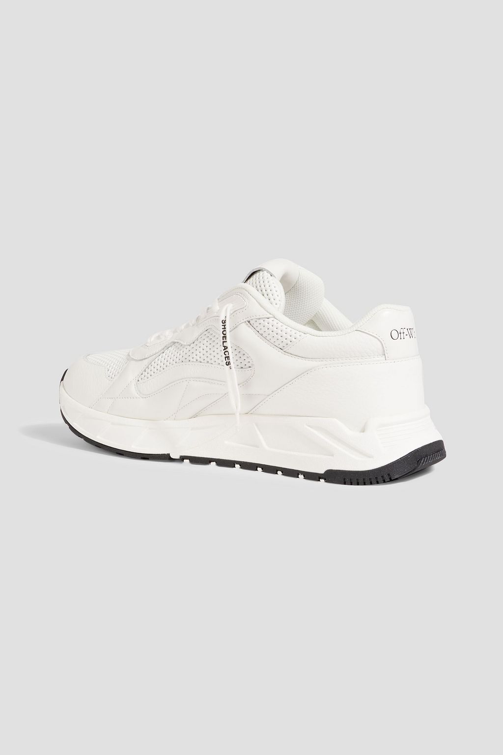 OFF-WHITE™ Runner B perforated smooth and pebbled-leather sneakers
