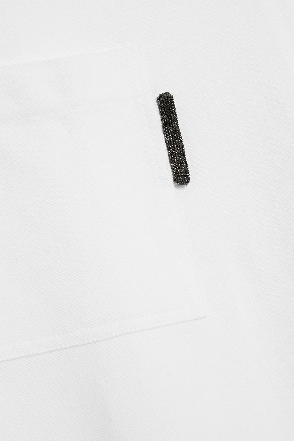 BRUNELLO CUCINELLI Bead-embellished cotton-piqué polo shirt