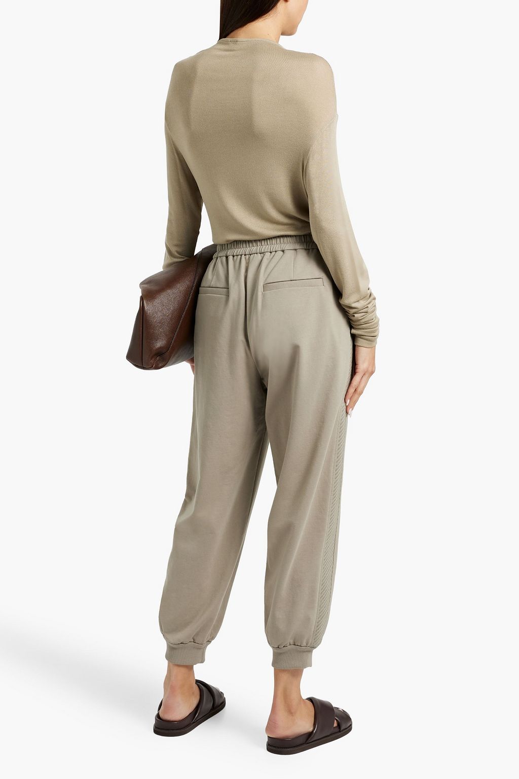 BRUNELLO CUCINELLI French cotton-blend terry track pants
