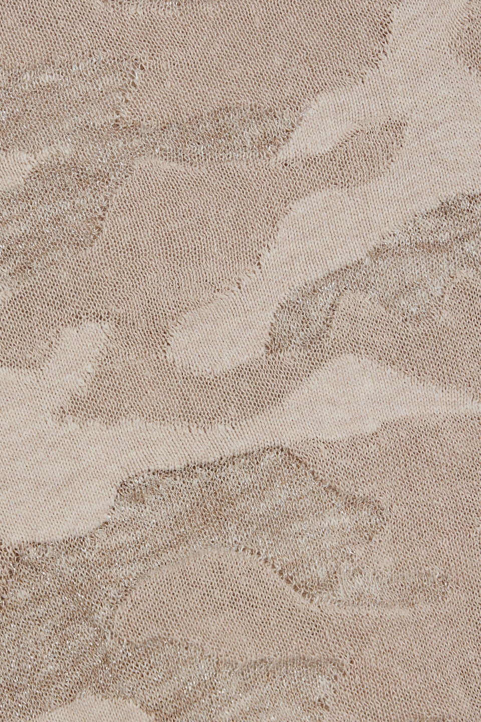 Brunello Cucinelli Cropped Metallic Jacquard-knit Cotton Sweater In Sand