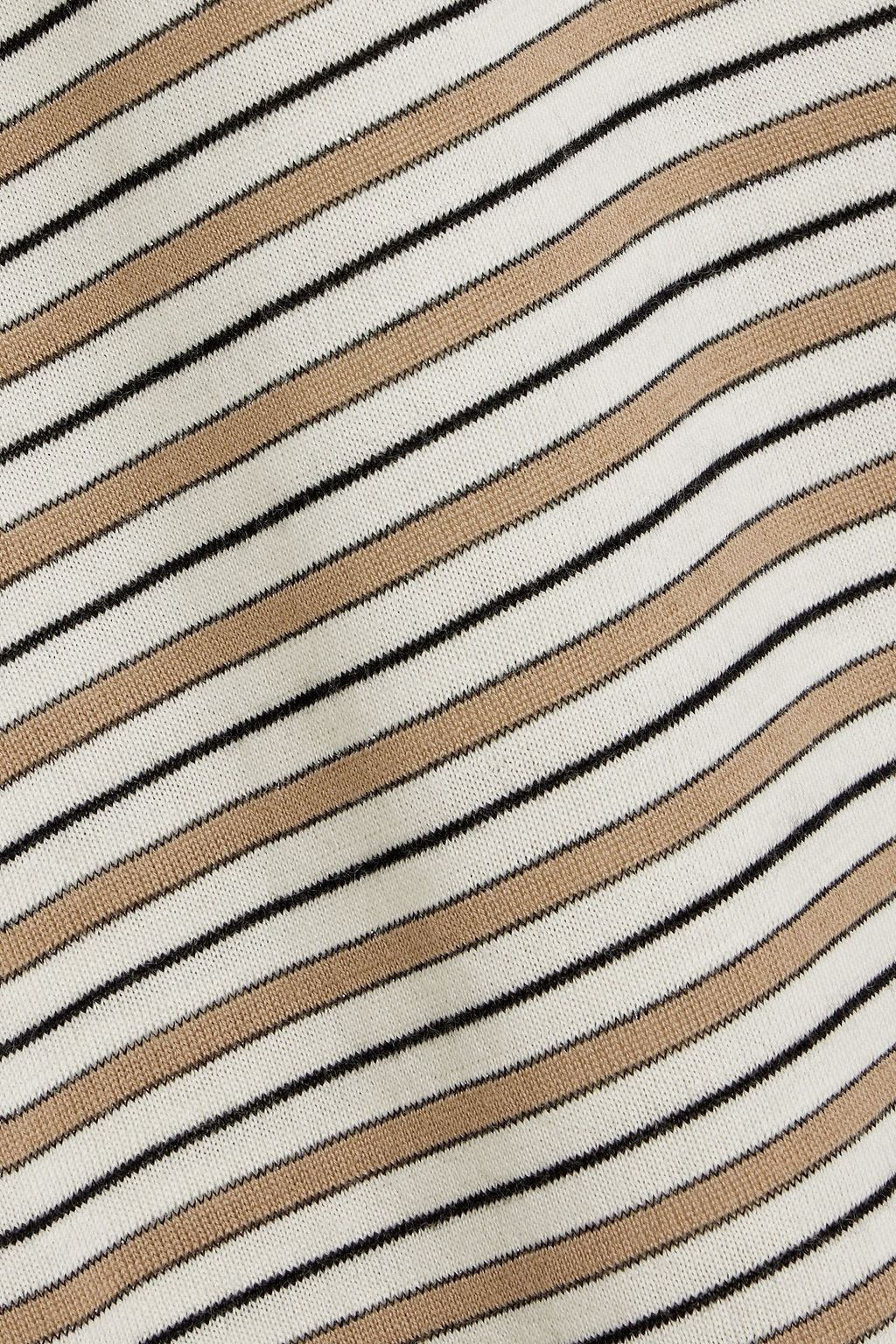 BRUNELLO CUCINELLI Striped wool and cashmere-blend jersey T-shirt