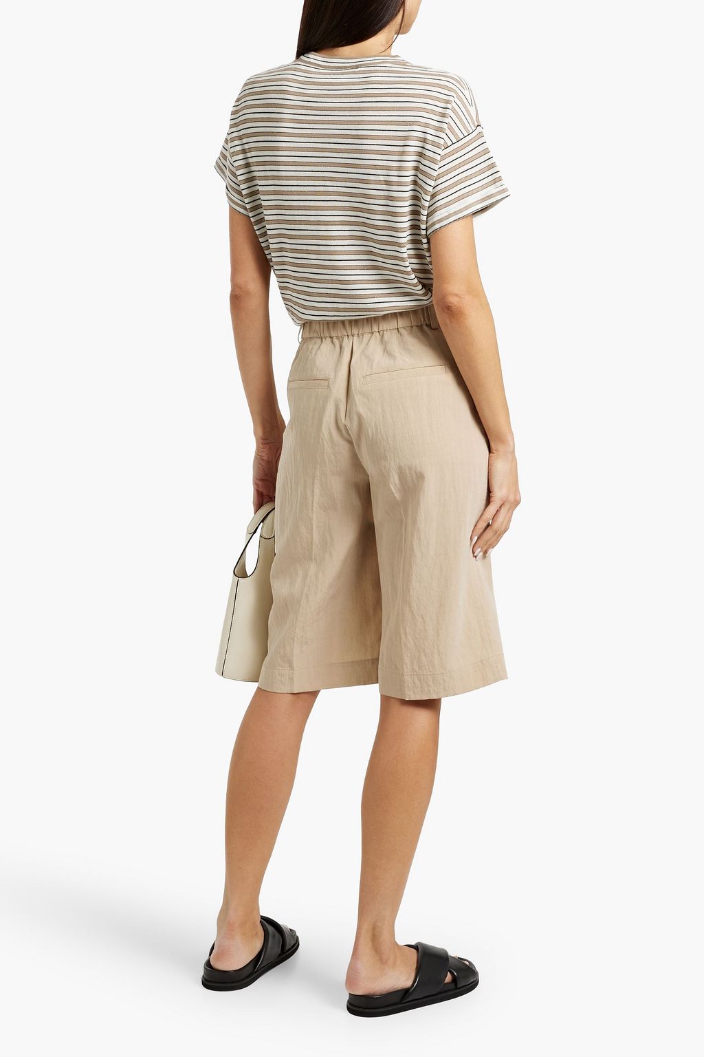 BRUNELLO CUCINELLI Striped wool and cashmere-blend jersey T-shirt