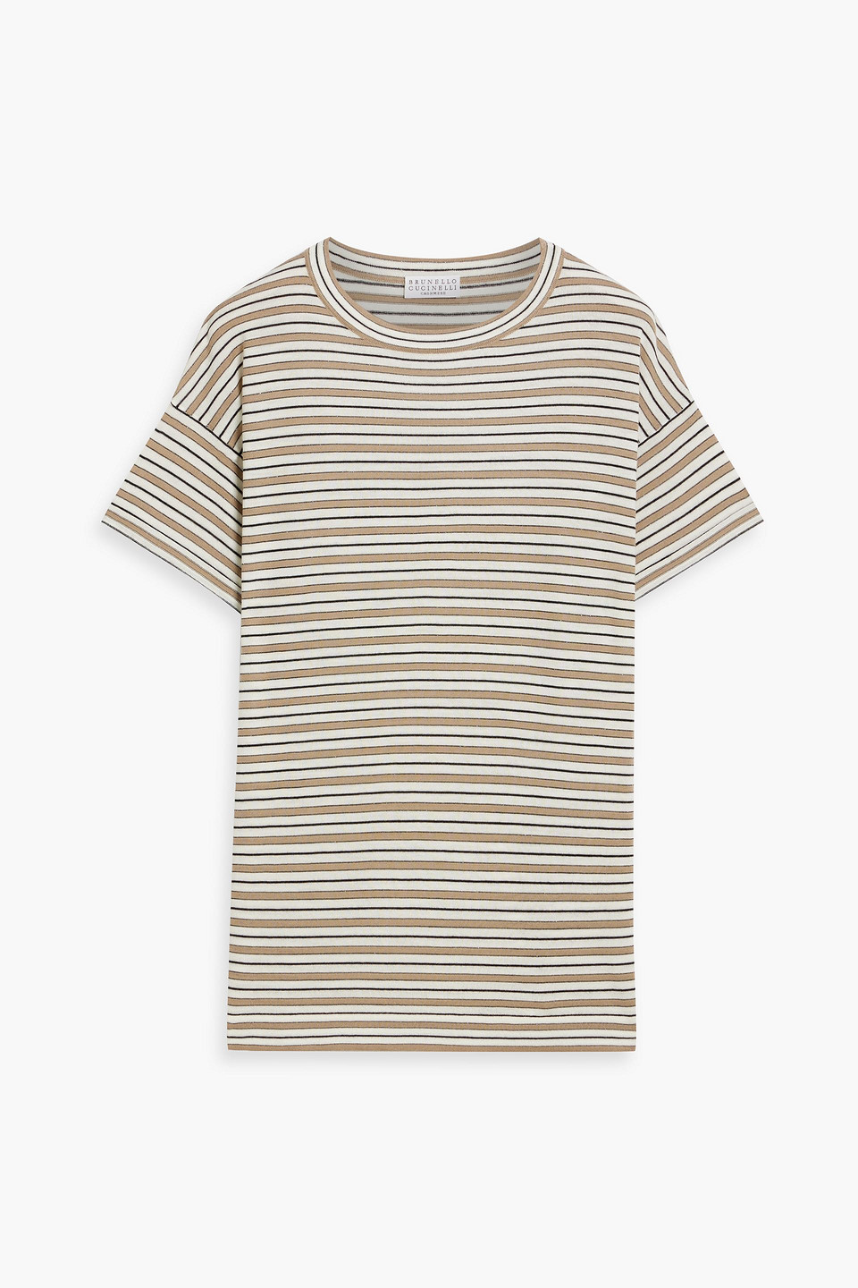 Brunello Cucinelli Striped Wool And Cashmere-blend Jersey T-shirt
