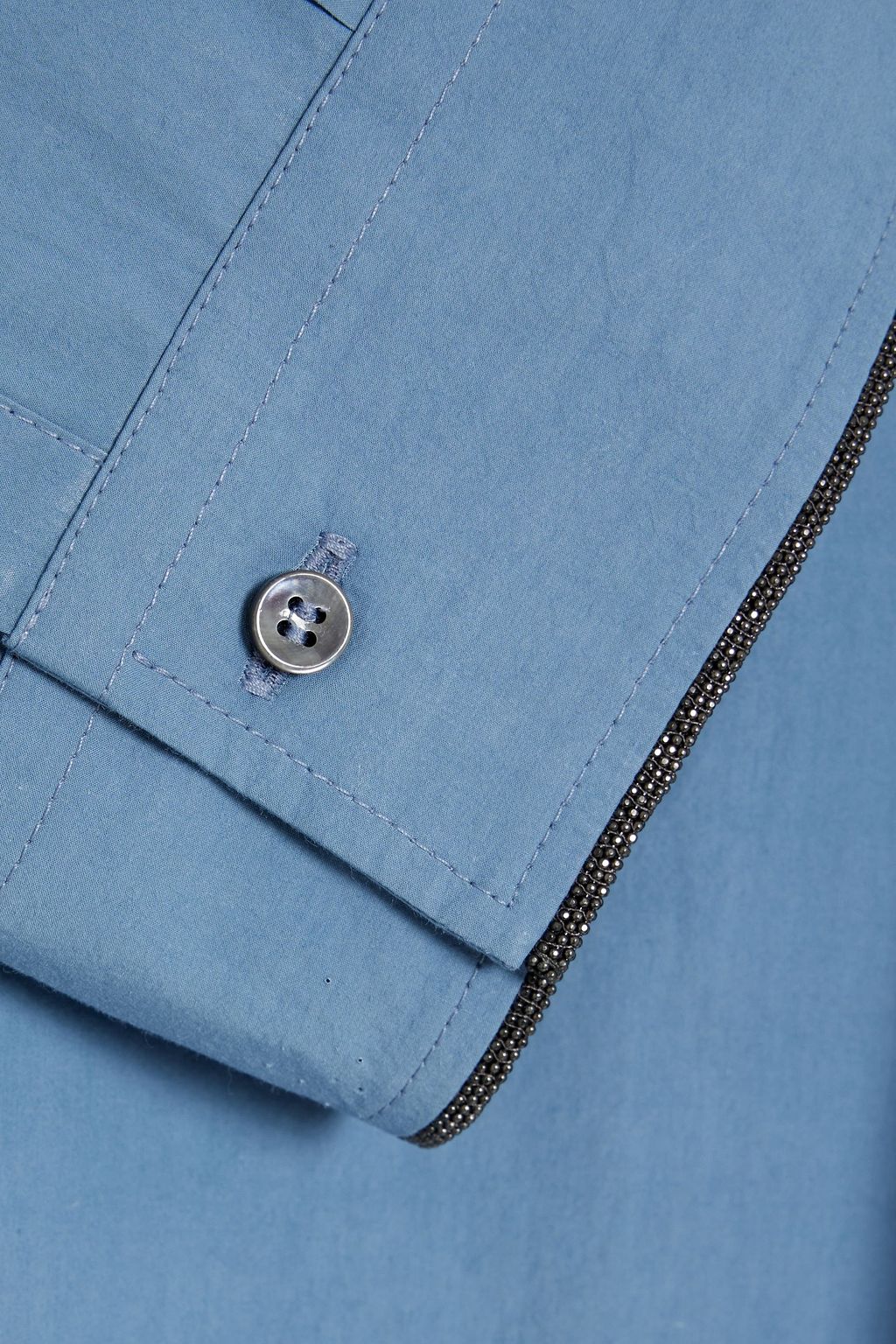BRUNELLO CUCINELLI Bead-embellished cotton-poplin shirt