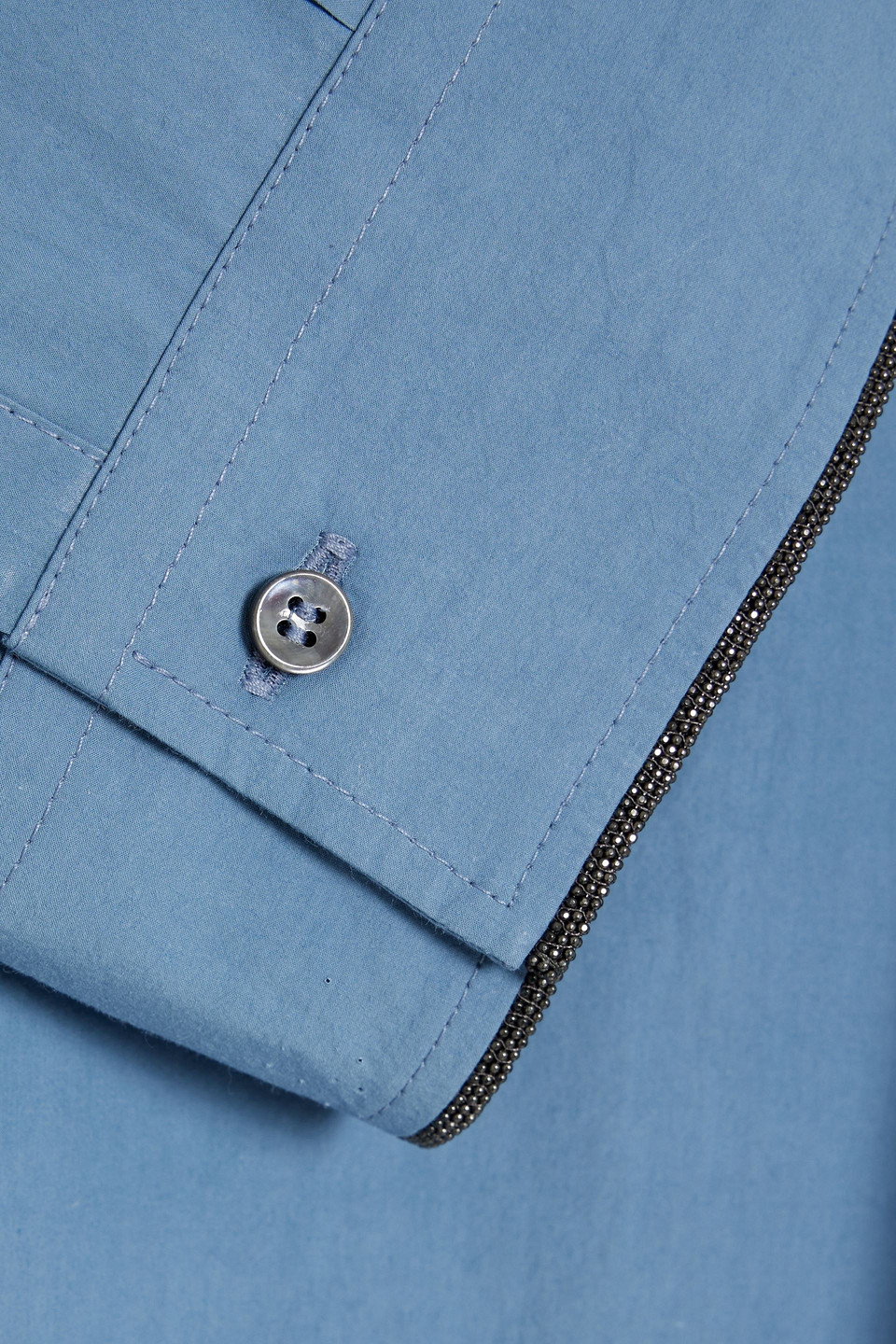 Brunello Cucinelli Bead-embellished Cotton-poplin Shirt