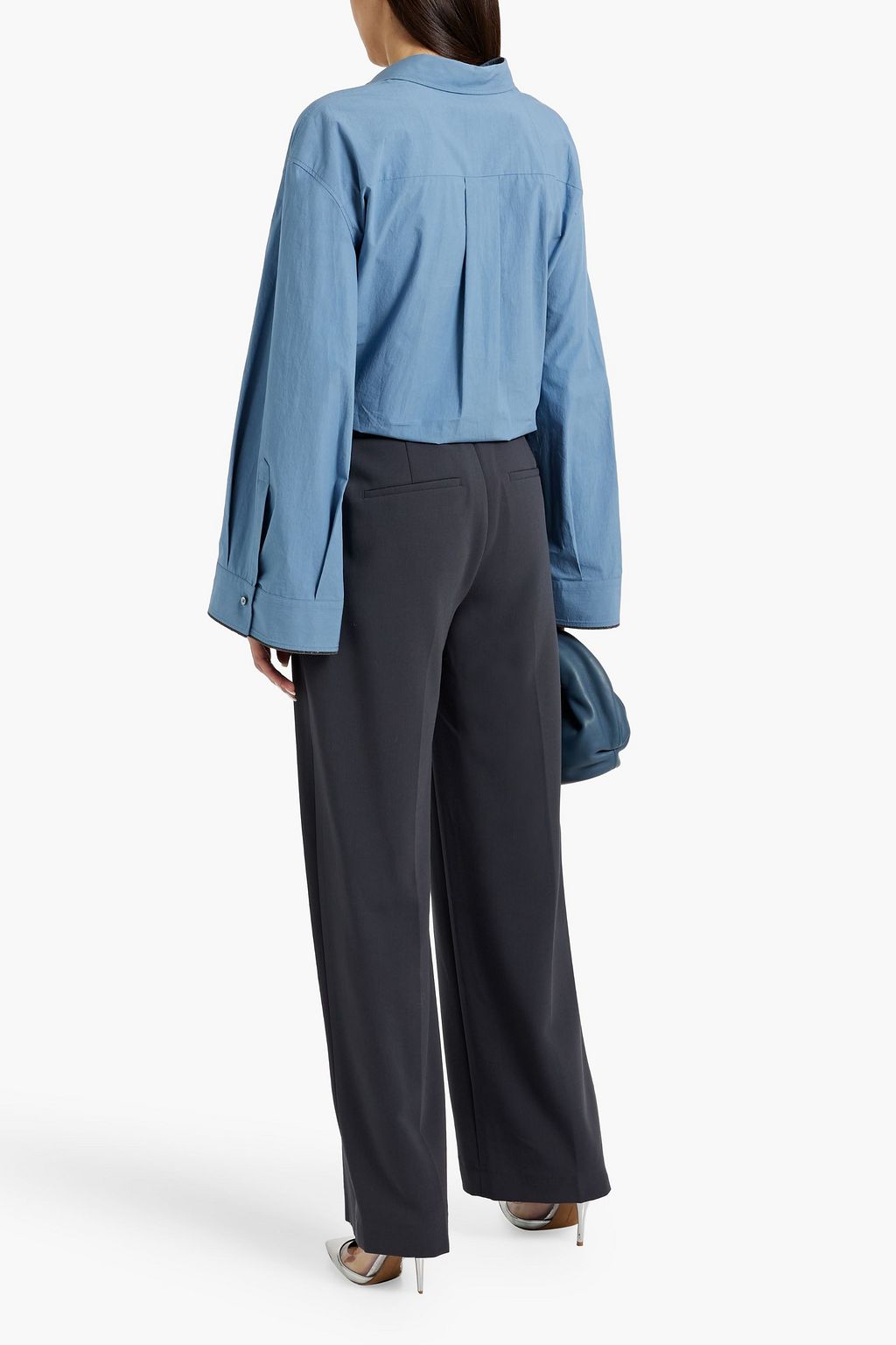 BRUNELLO CUCINELLI Bead-embellished cotton-poplin shirt