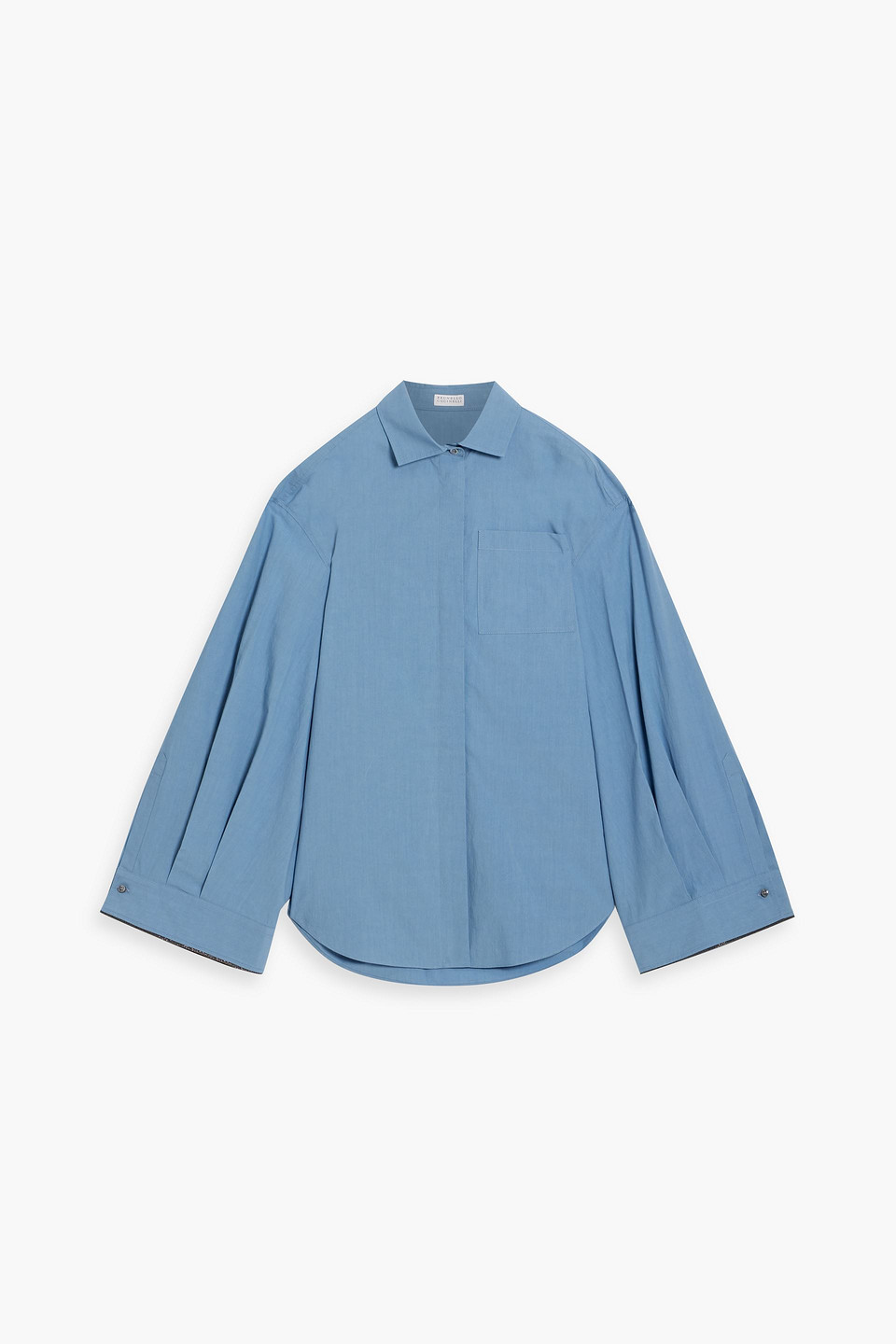 Brunello Cucinelli Bead-embellished Cotton-poplin Shirt