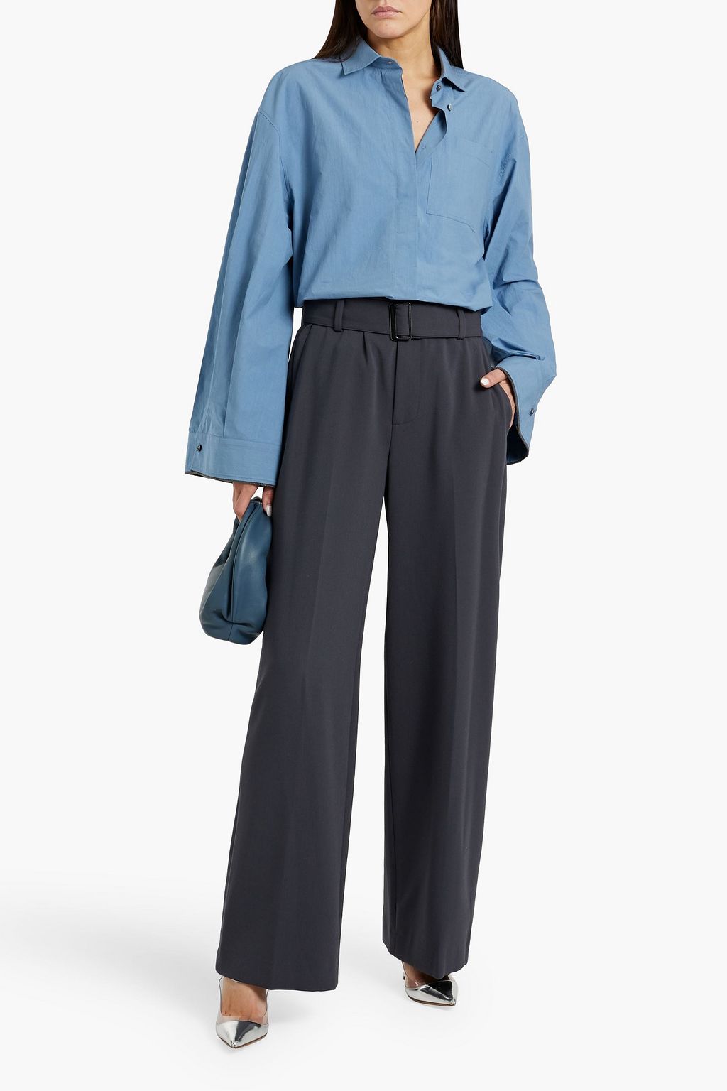 BRUNELLO CUCINELLI Bead-embellished cotton-poplin shirt