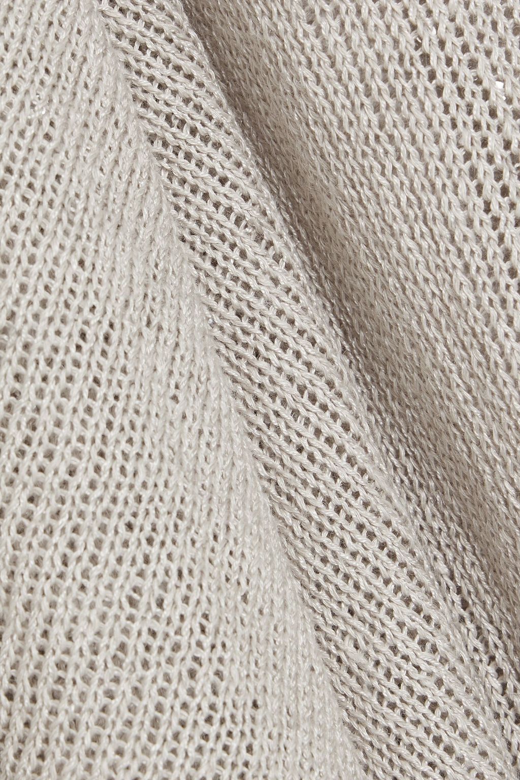 BRUNELLO CUCINELLI Sequin-embellished cutout linen and silk-blend sweater