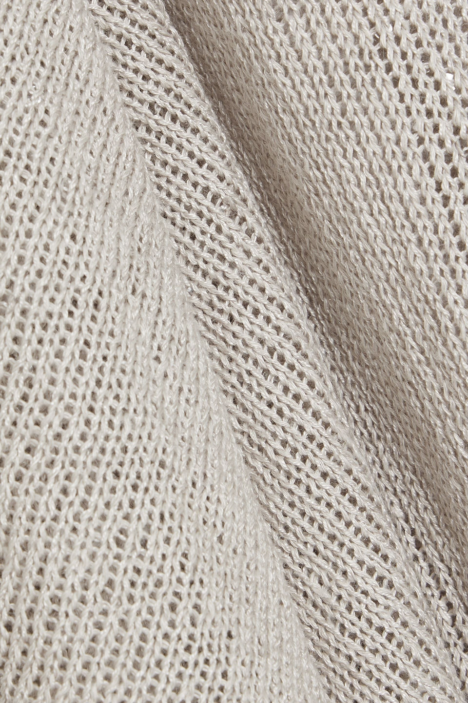Brunello Cucinelli Sequin-embellished Cutout Linen And Silk-blend Sweater