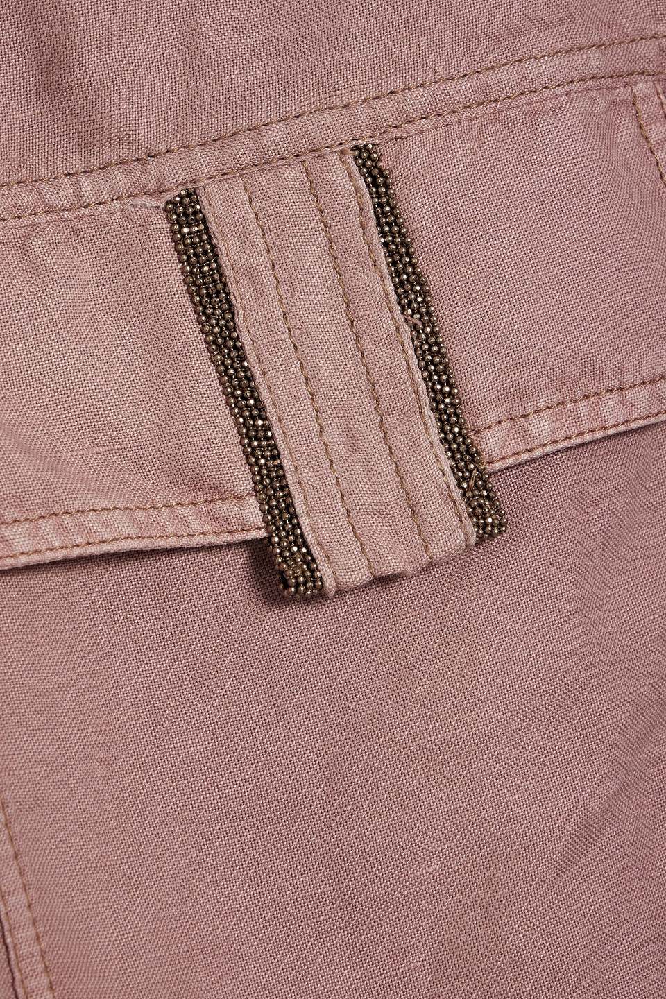 Brunello Cucinelli Bead-embellished Linen And Cotton-blend Shirt