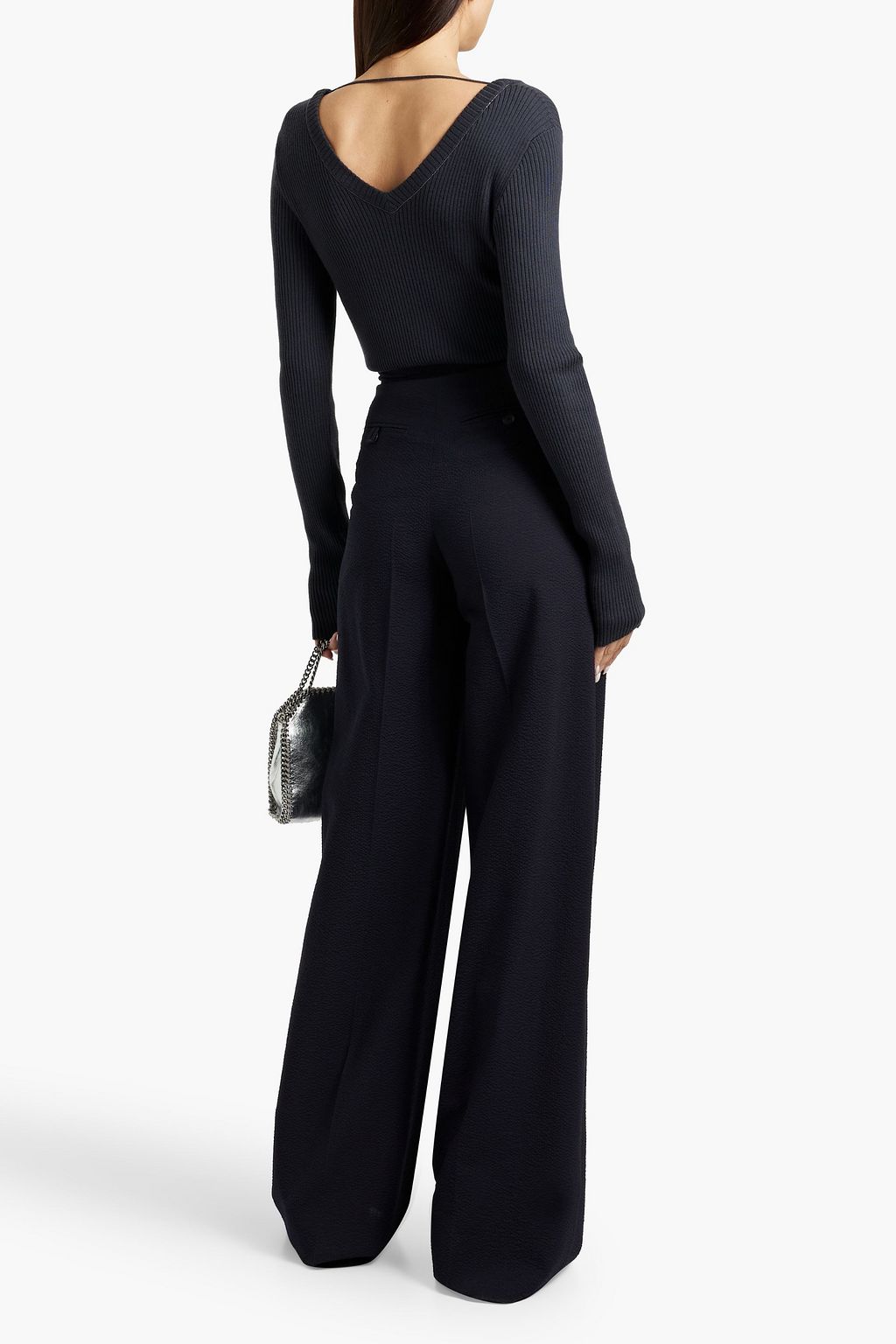 BRUNELLO CUCINELLI Bead-embellished ribbed wool and cashmere-blend sweater
