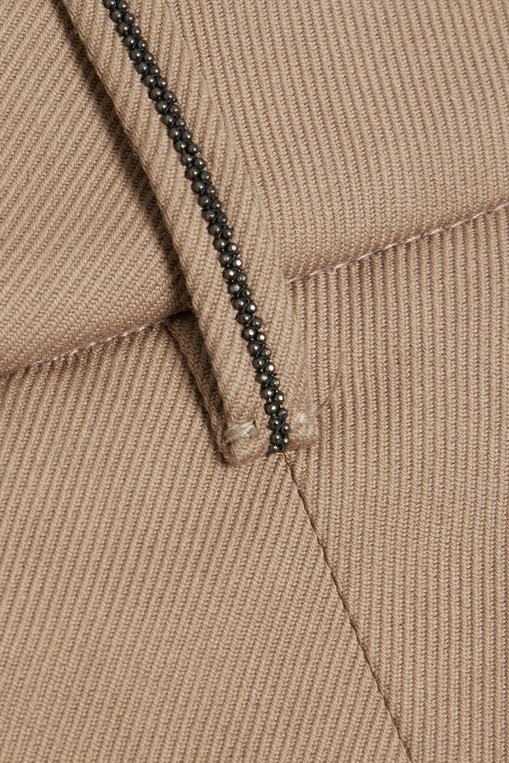 BRUNELLO CUCINELLI Bead-embellished cotton-blend twill straight-leg pants
