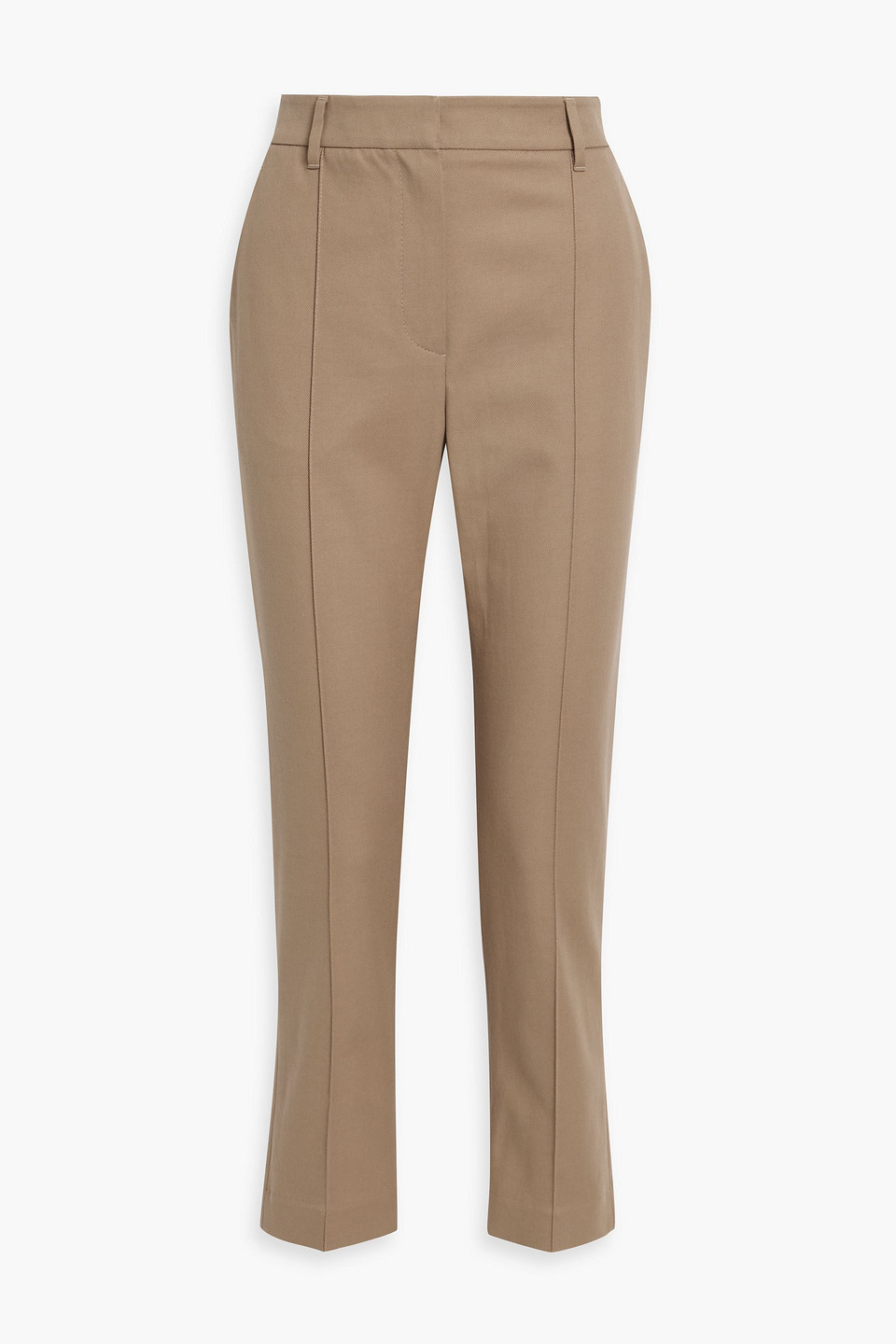 Brunello Cucinelli Bead-embellished Cotton-blend Twill Straight-leg Pants