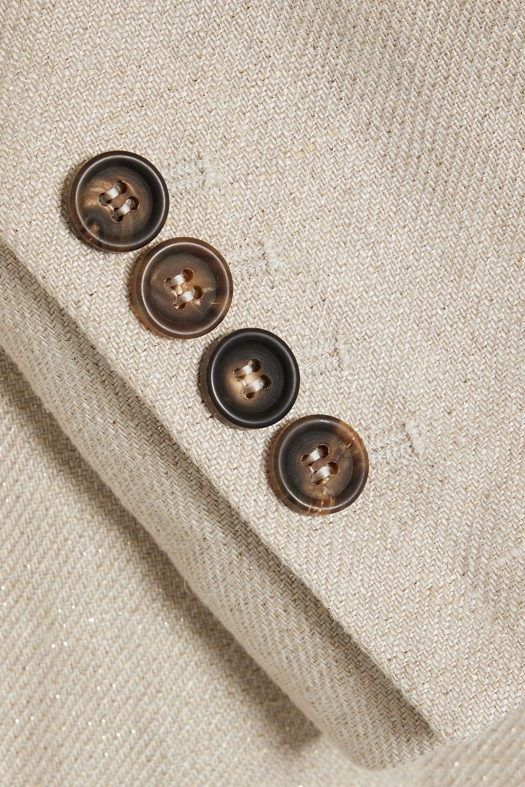 BRUNELLO CUCINELLI Sequin-embellished metallic linen-blend twill blazer