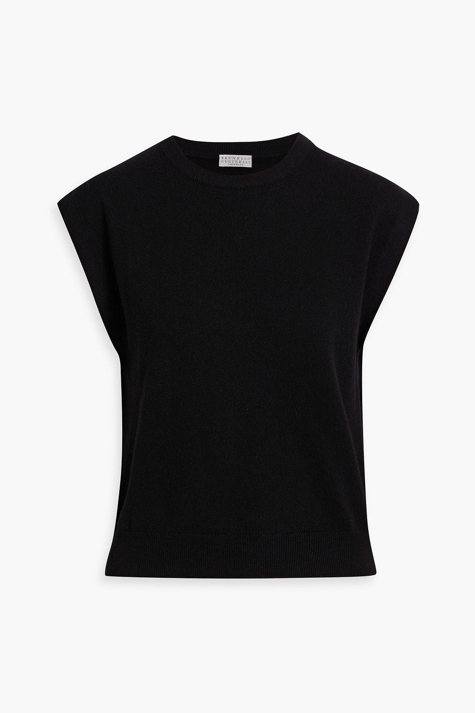 Brunello Cucinelli Bead-embellished Cashmere Top In Black