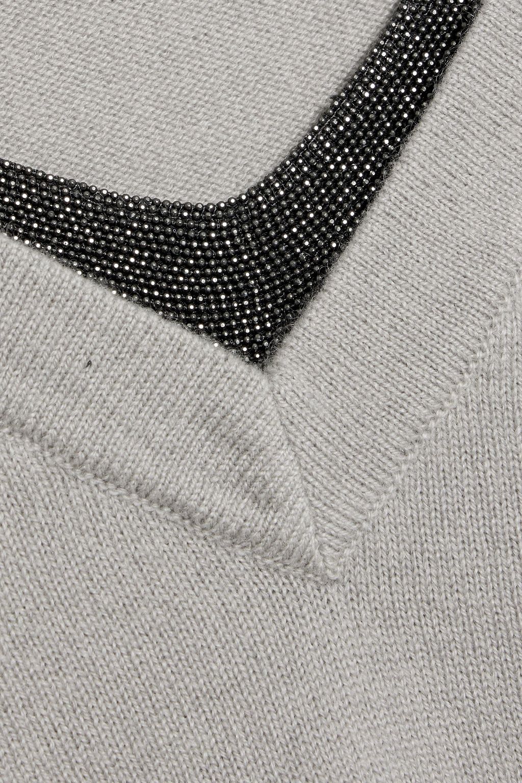 BRUNELLO CUCINELLI Bead-embellished cashmere sweater