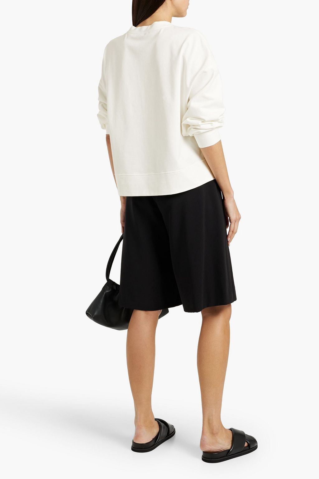 BRUNELLO CUCINELLI Bead-embellished French cotton-blend terry sweatshirt