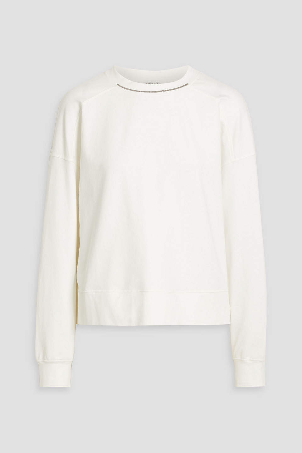 Brunello Cucinelli Bead-embellished French Cotton-blend Terry Sweatshirt