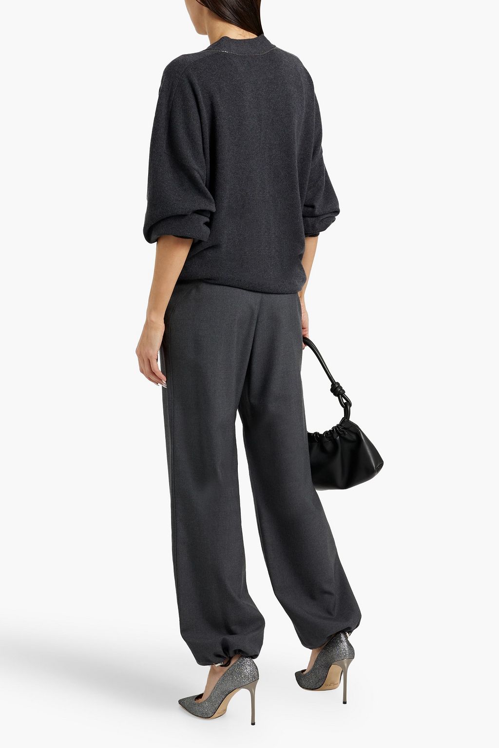BRUNELLO CUCINELLI Bead-embellished wool, cashmere and silk-blend cardigan
