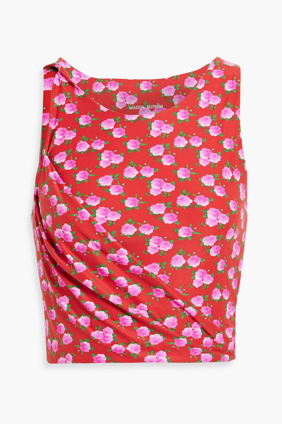 Magda Butrym Cropped Floral-print Stretch-jersey Tank