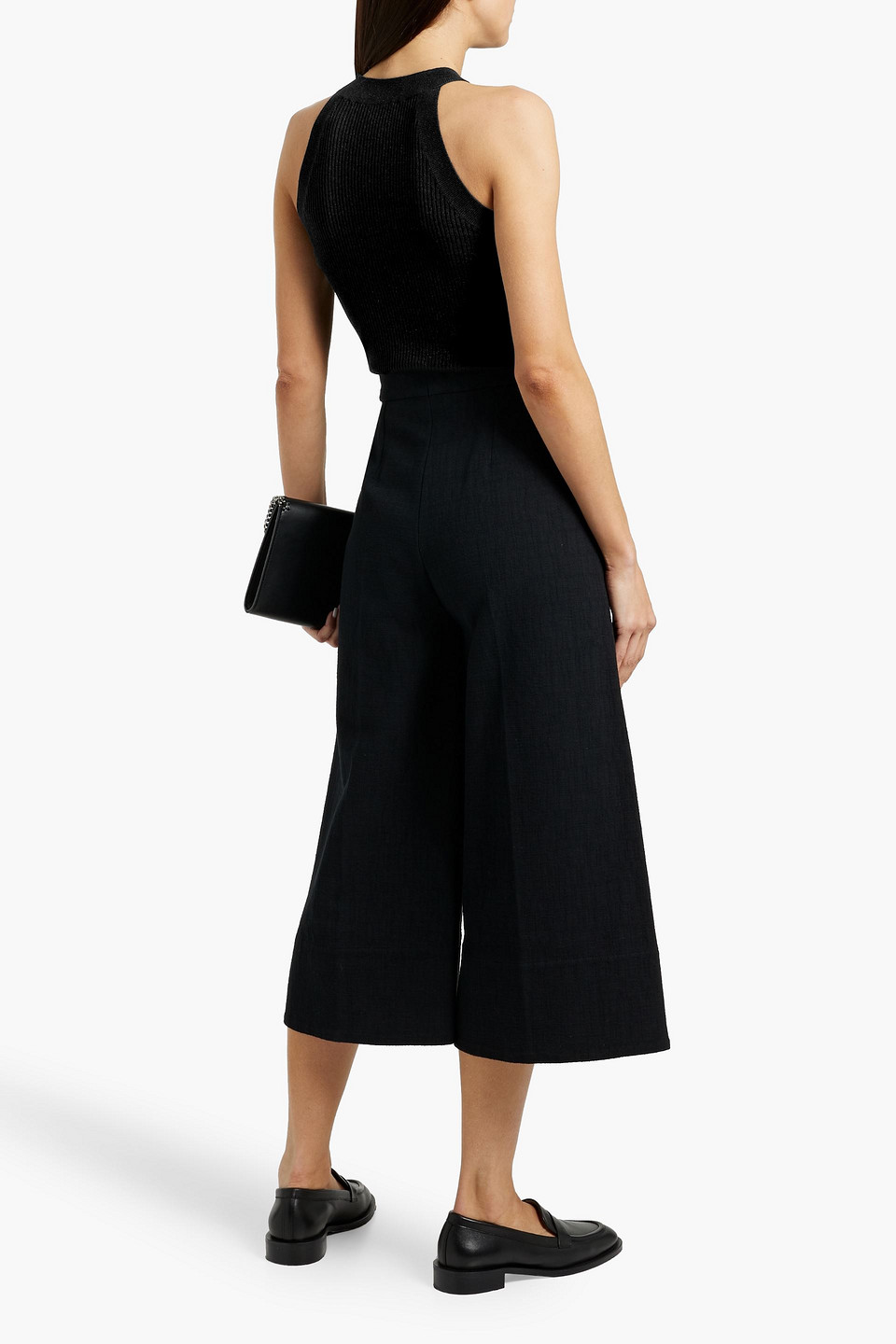 Brunello Cucinelli Ribbed Cashmere-blend Top In Black