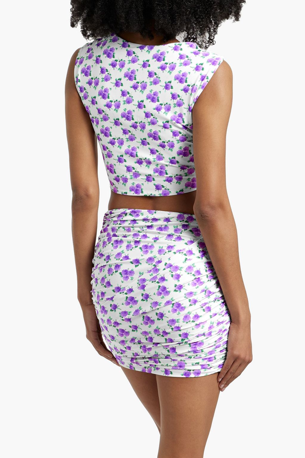 MAGDA BUTRYM Draped floral-print swim skirt