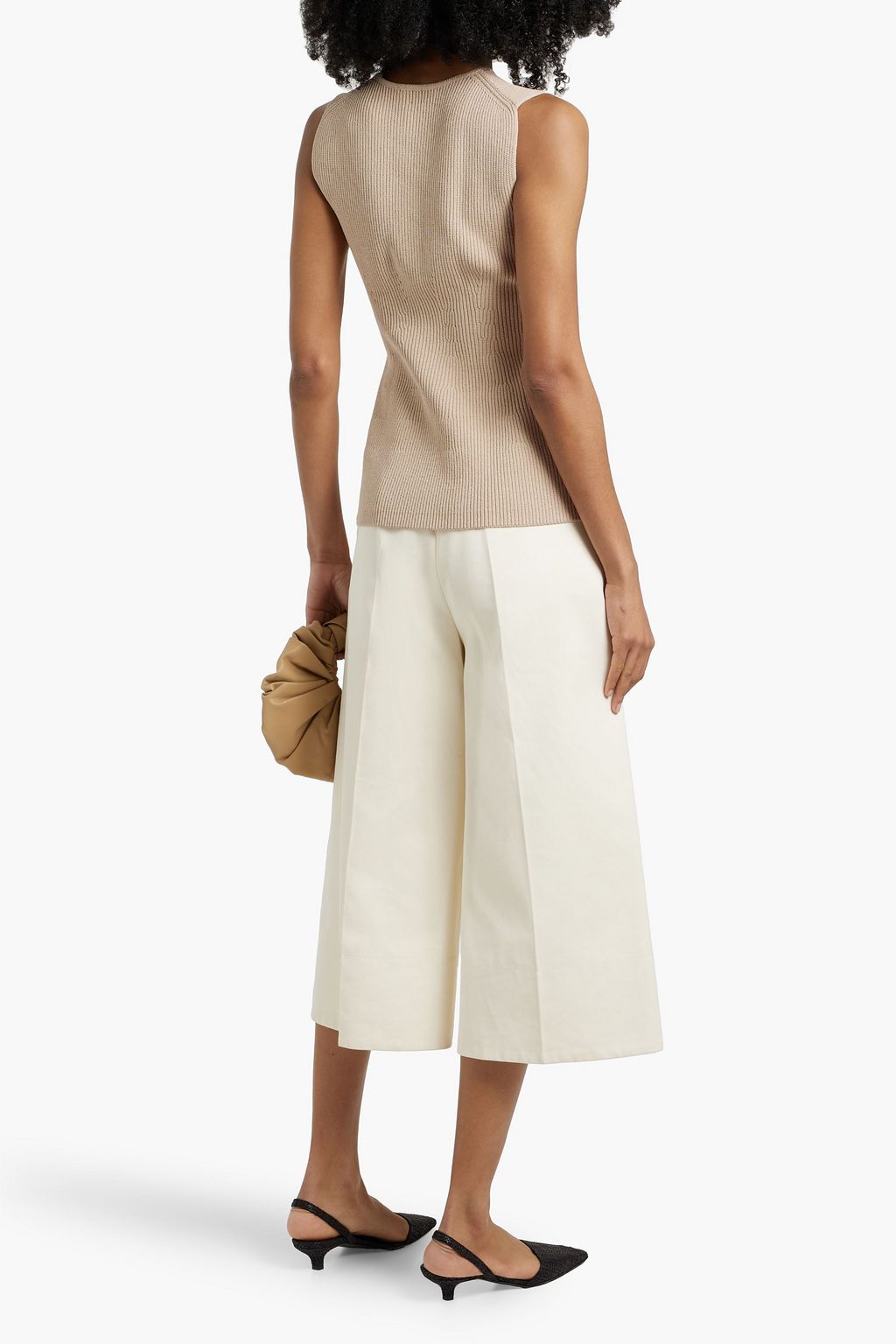 TOTEME Contour ribbed-knit peplum top