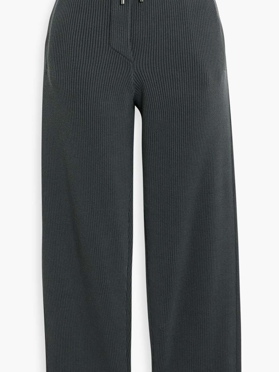 cropped ribbed cotton track pants
