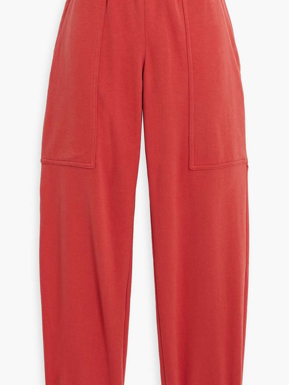 cropped french cotton-terry track pants