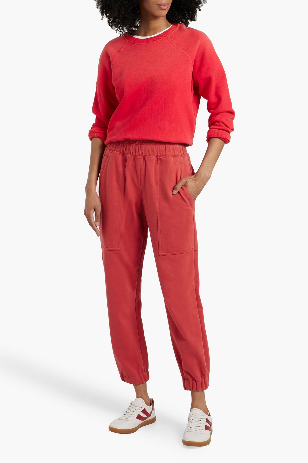 BRUNELLO CUCINELLI Cropped French cotton-terry track pants