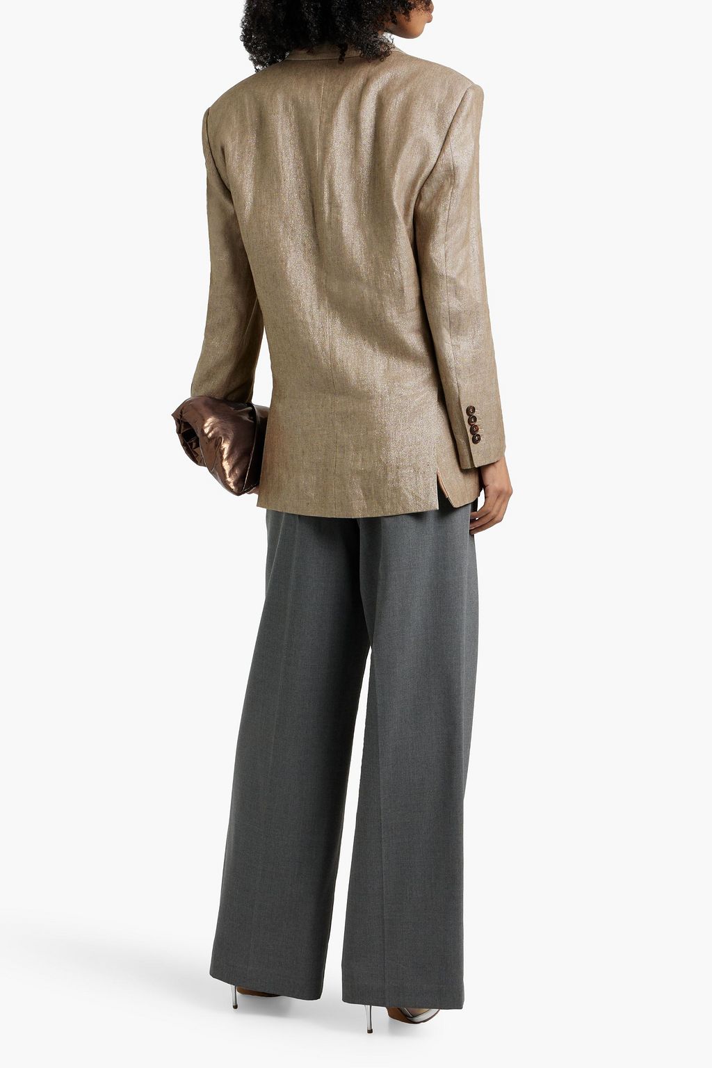BRUNELLO CUCINELLI Metallic linen-blend twill blazer