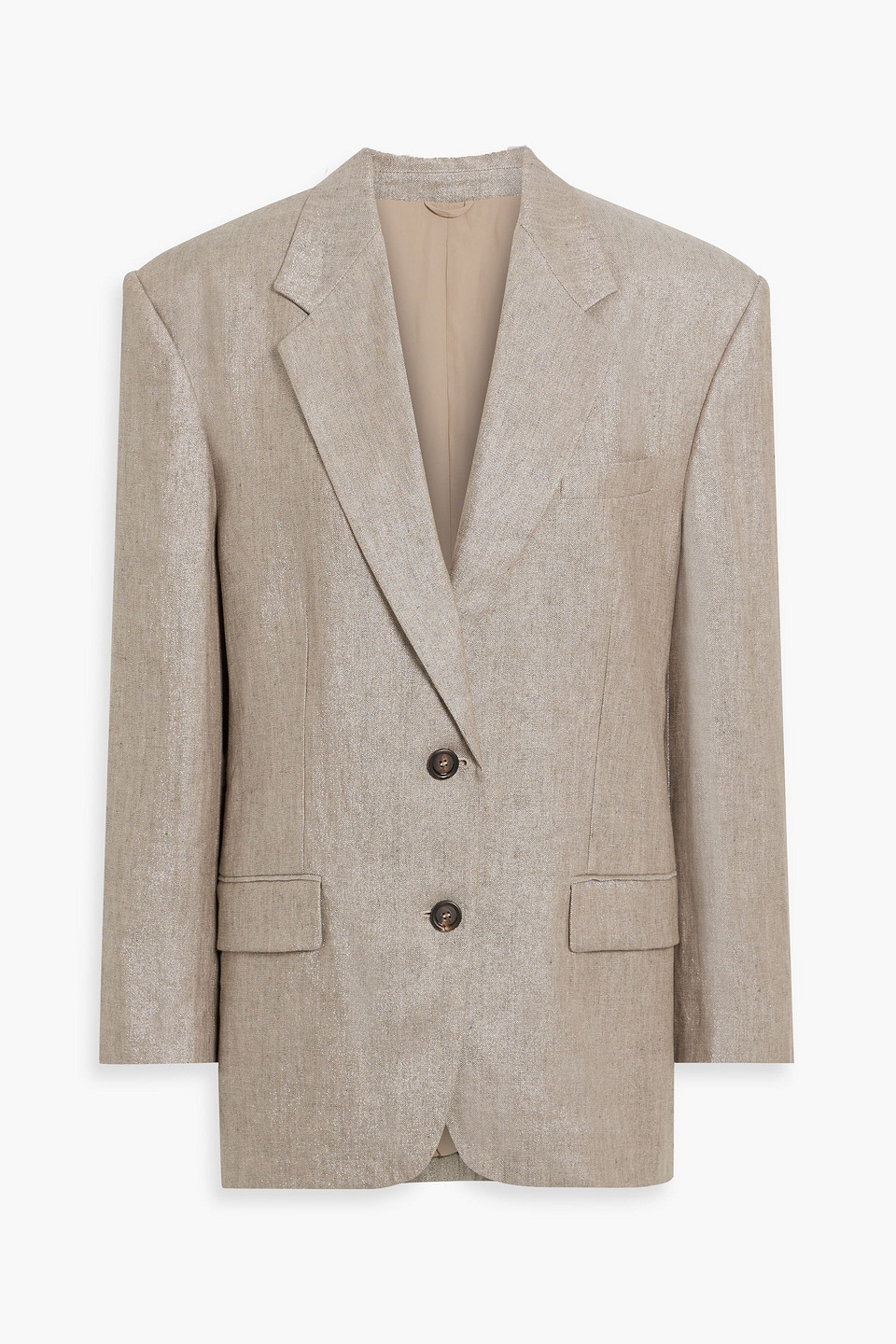 Brunello Cucinelli Metallic Linen-blend Twill Blazer