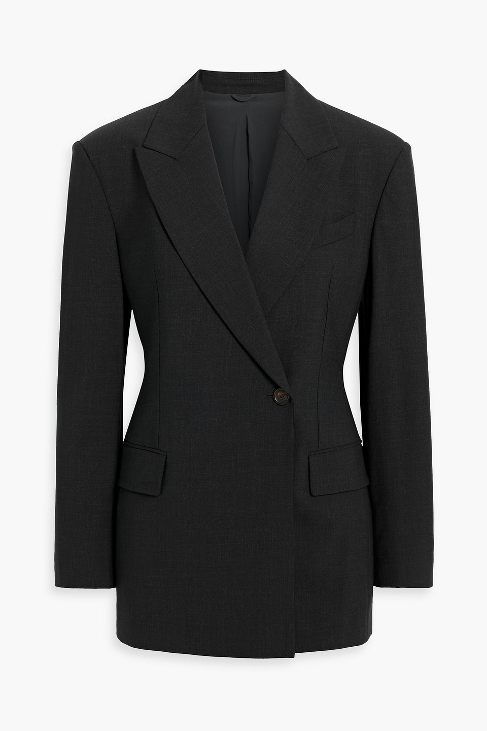Brunello Cucinelli Double-breasted Wool-blend Blazer In Gray