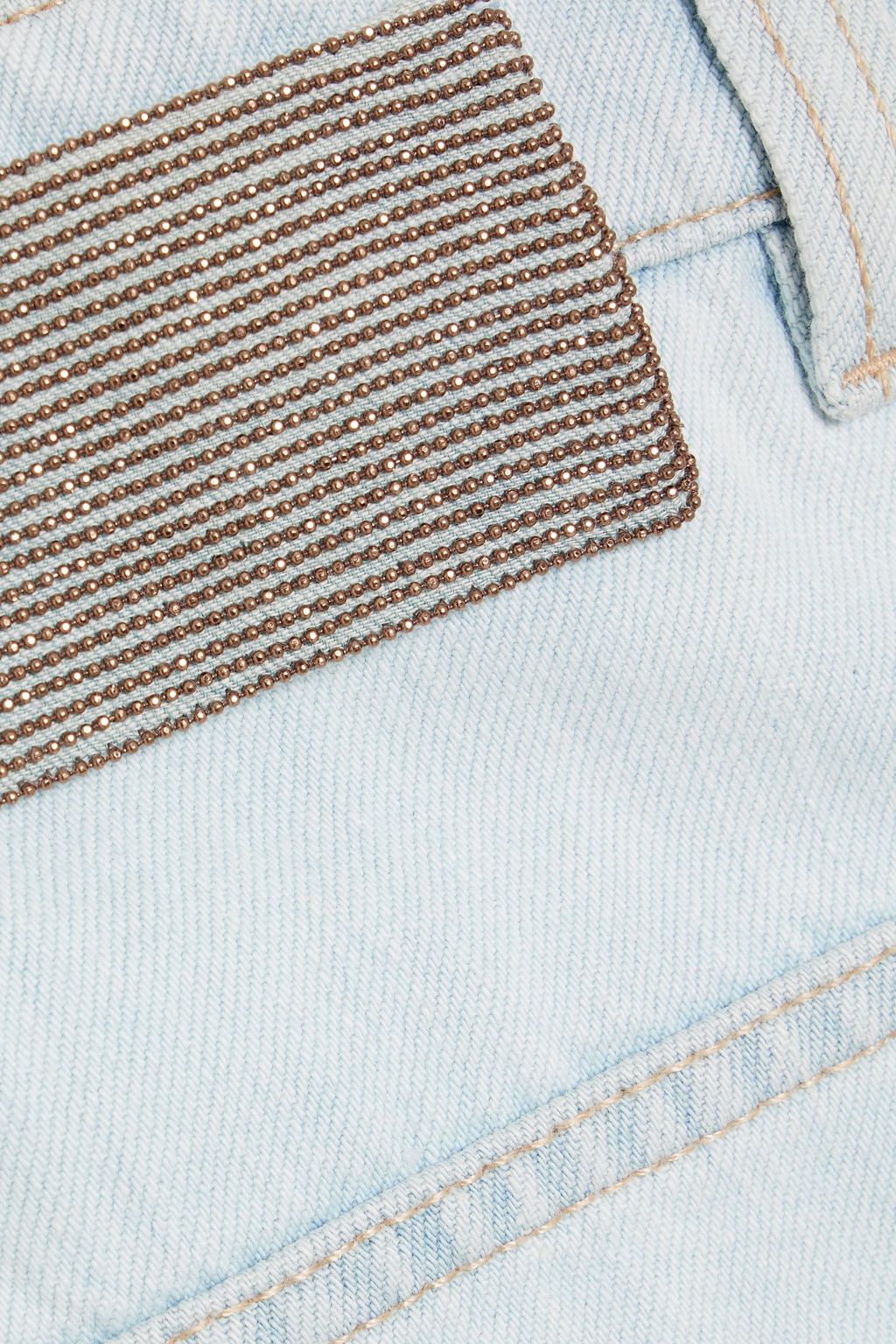 BRUNELLO CUCINELLI Bead-embellished high-rise tapered jeans