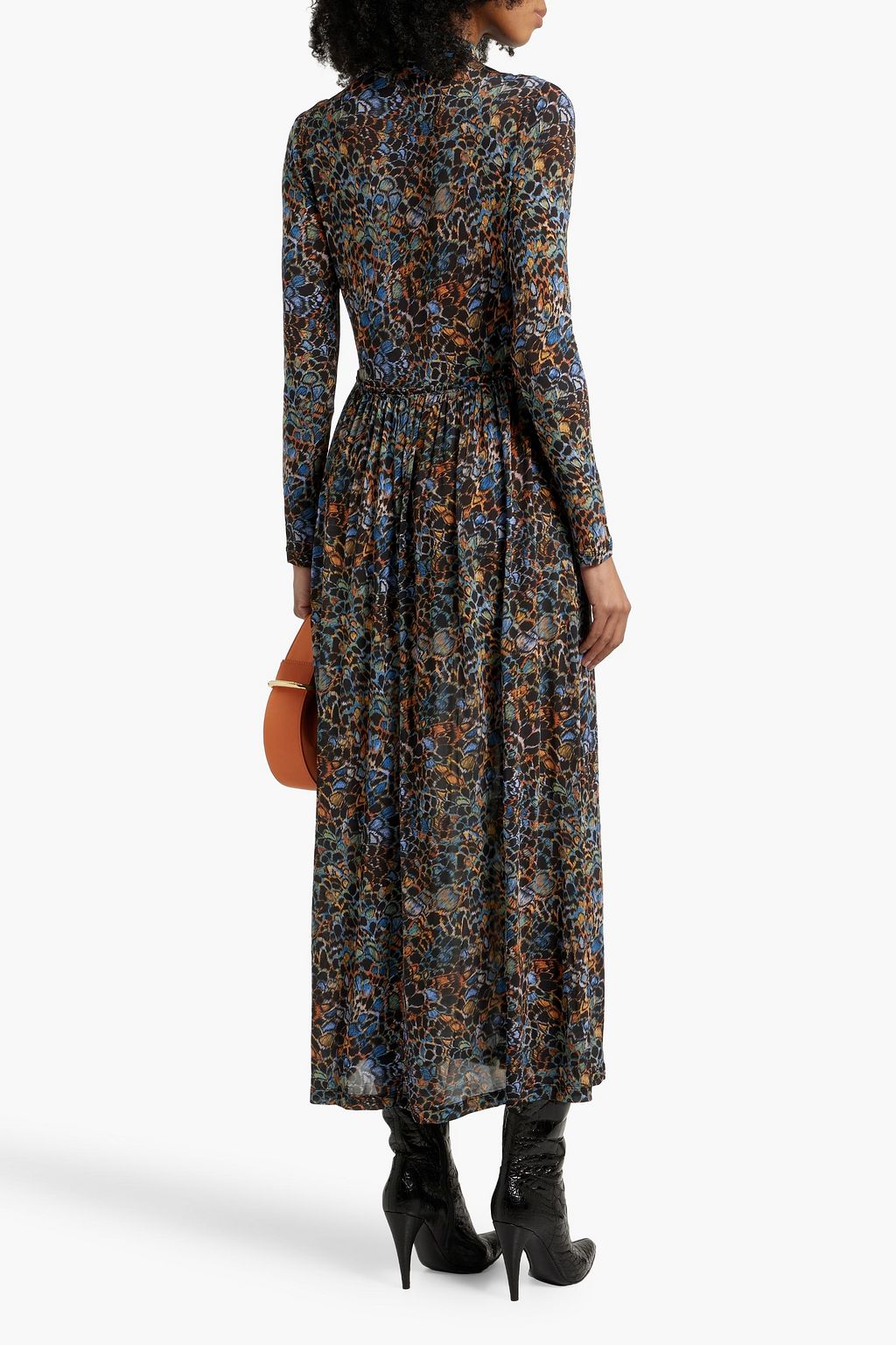 ULLA JOHNSON Orianna ruched printed stretch-jersey midi dress