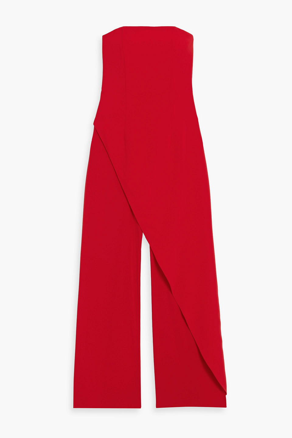 Alice And Olivia Alondra Strapless Draped Crepe And Charmeuse Jumpsuit