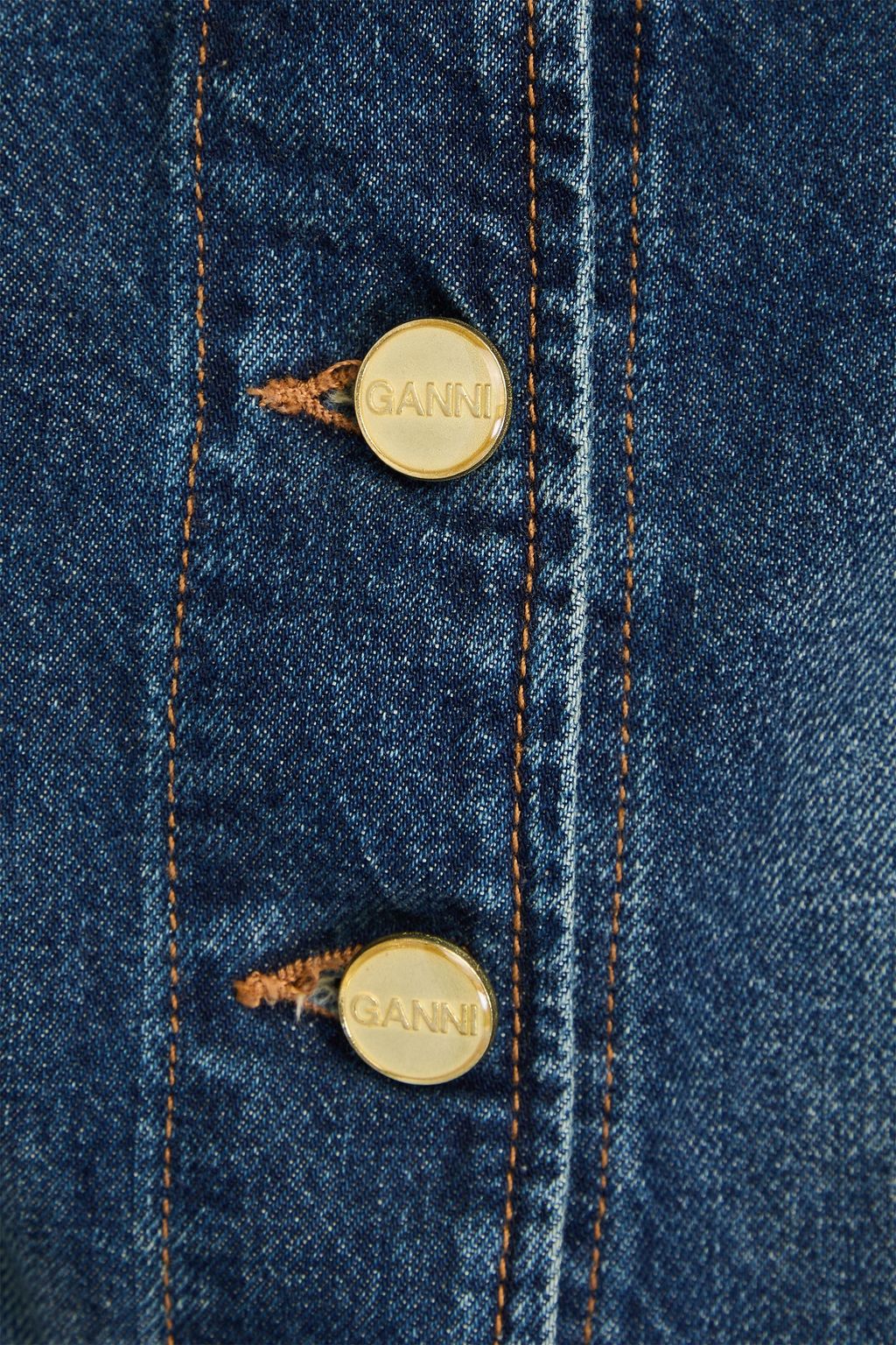 GANNI Faded denim top