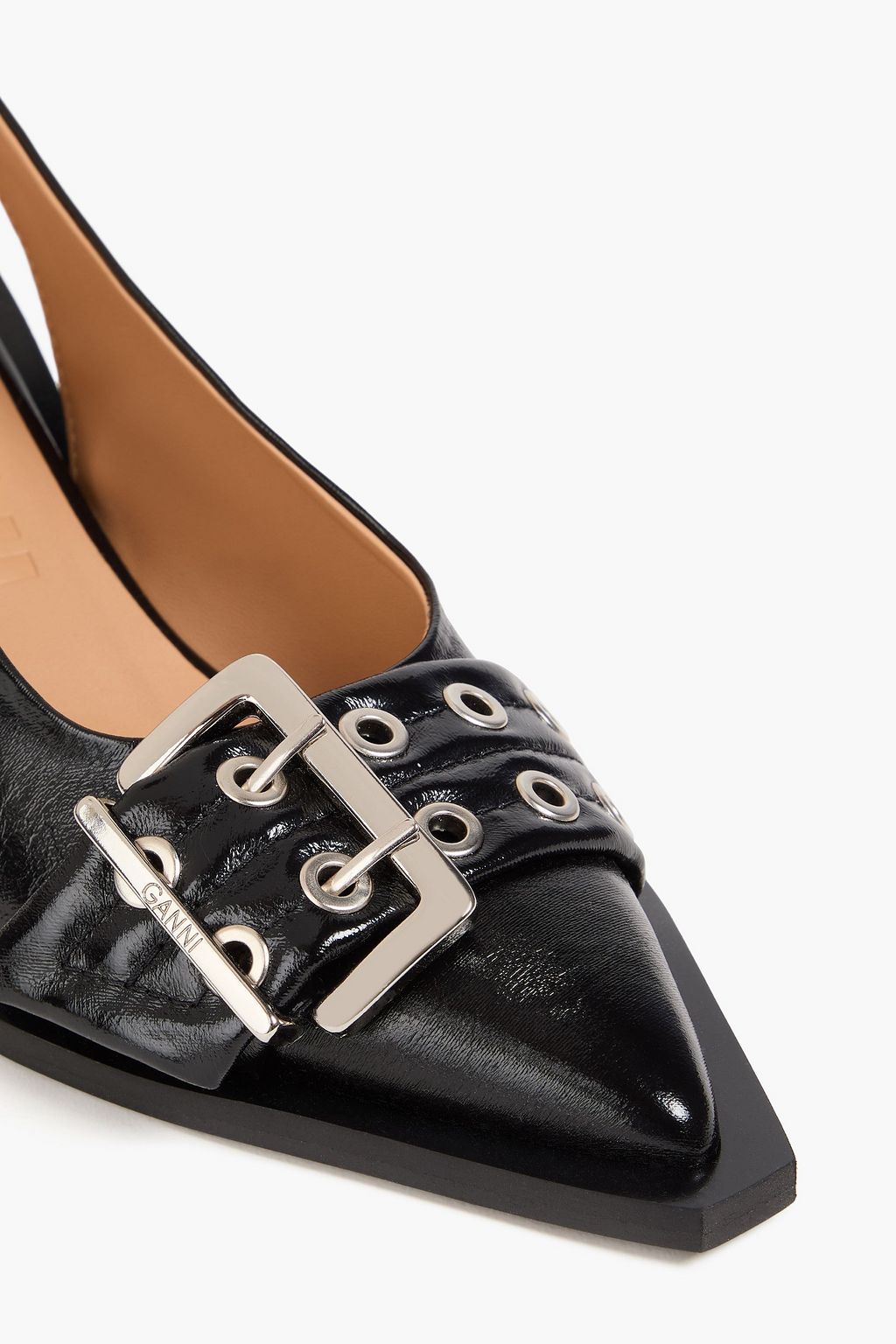 GANNI Buckled slingback pumps