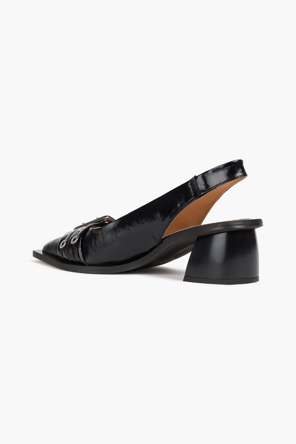 GANNI Buckled slingback pumps