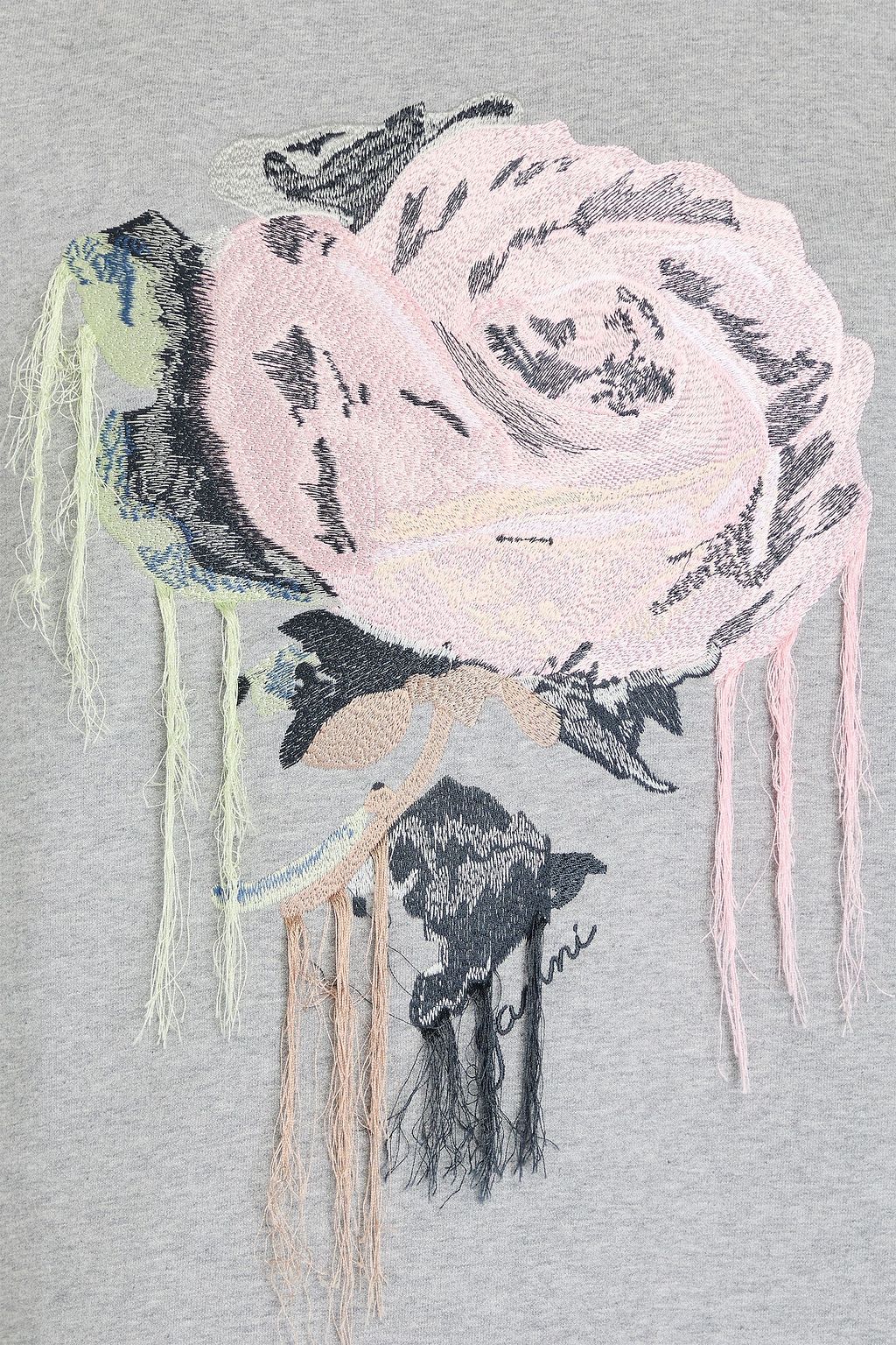 GANNI Sweatshirt aus Baumwollfleece mit Stickereien