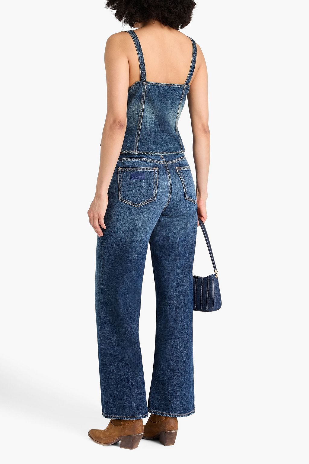 GANNI High-rise wide-leg jeans