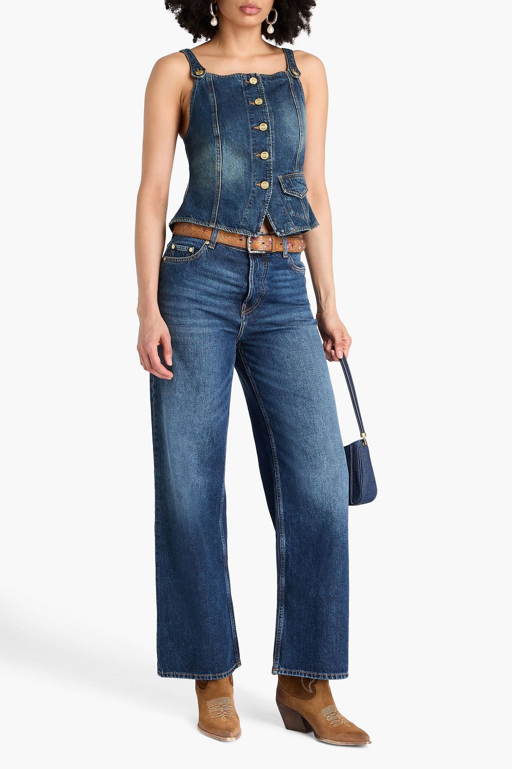 GANNI High-rise wide-leg jeans