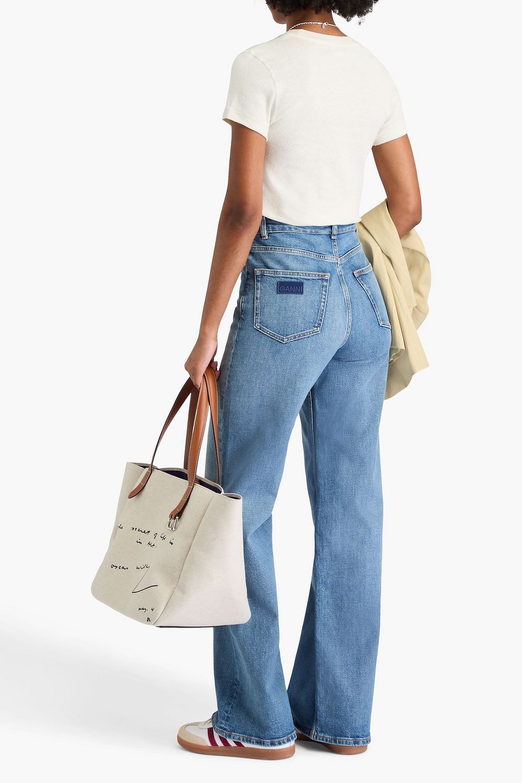 GANNI High-rise wide-leg jeans