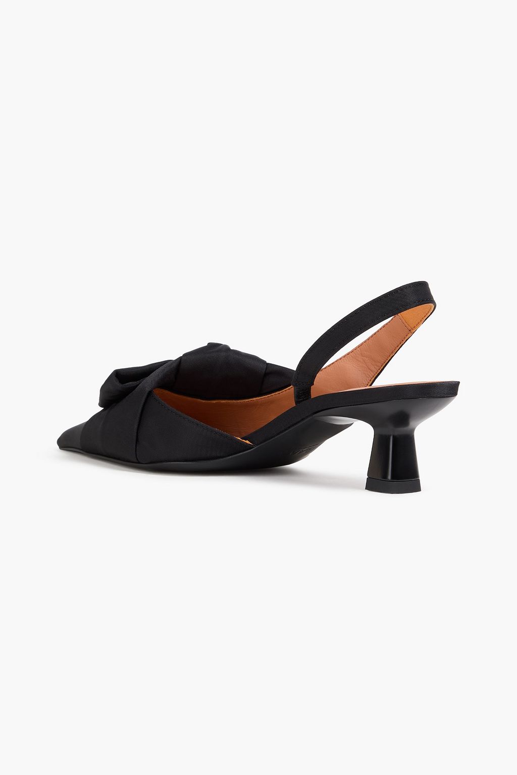 GANNI Soft Bow taffeta slingback pumps