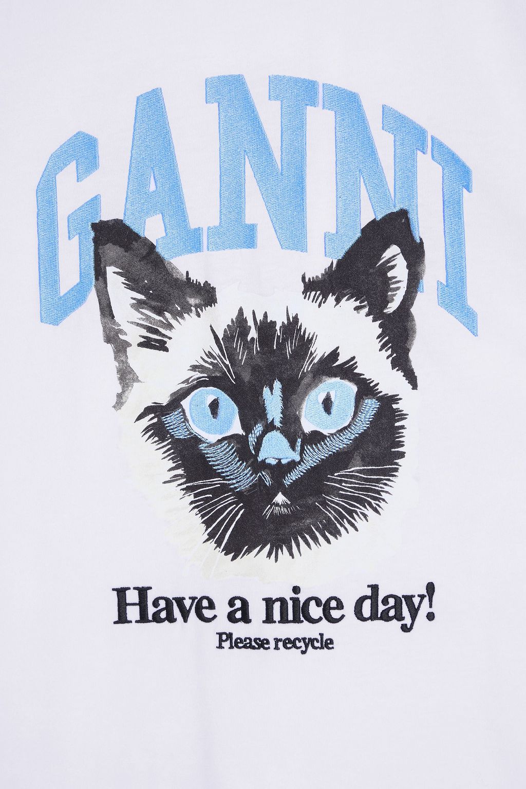 GANNI Printed cotton-jersey T-shirt