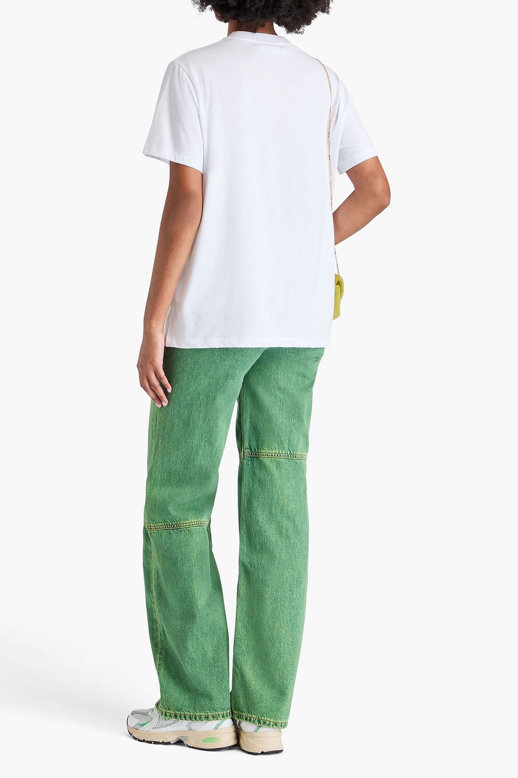 GANNI Printed cotton-jersey T-shirt