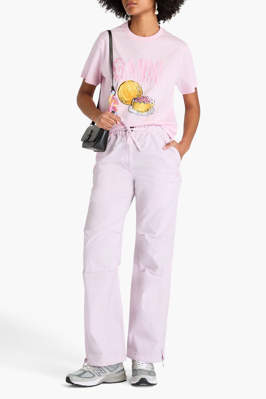 GANNI Cotton-blend poplin straight-leg pants