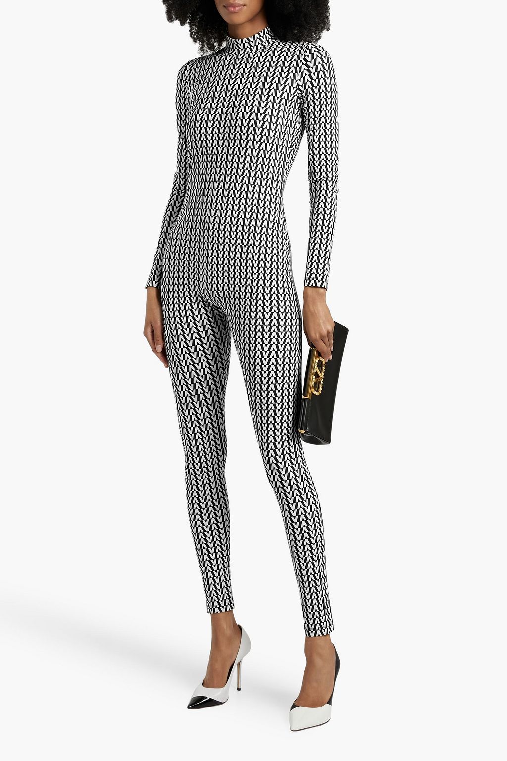 VALENTINO GARAVANI ストレッチジャージー ジャンプスーツ プリント入り