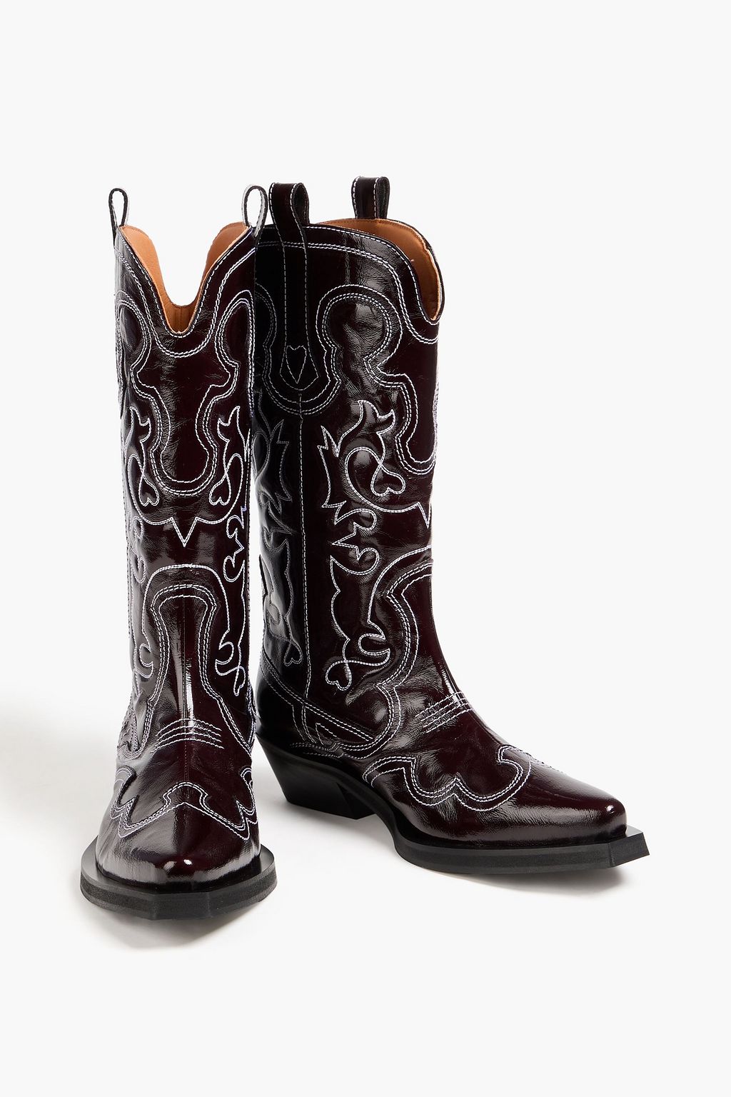GANNI Cowboy Boots mit Stickereien